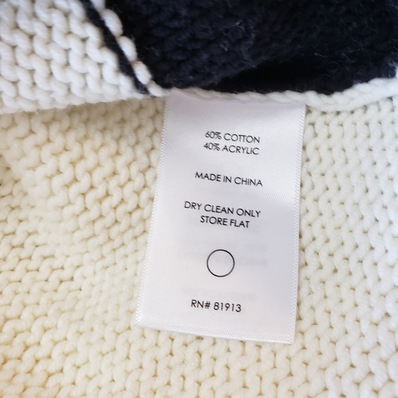 Anthropologie Tracy Reese Plenty Fringe Pullover Sweater Black White Ivory Small - Picture 6 of 9